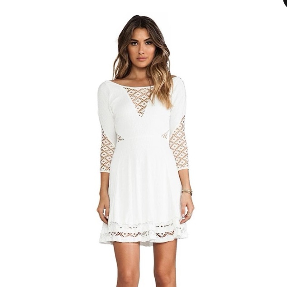 Free People To The Point Mini Dress in Snow